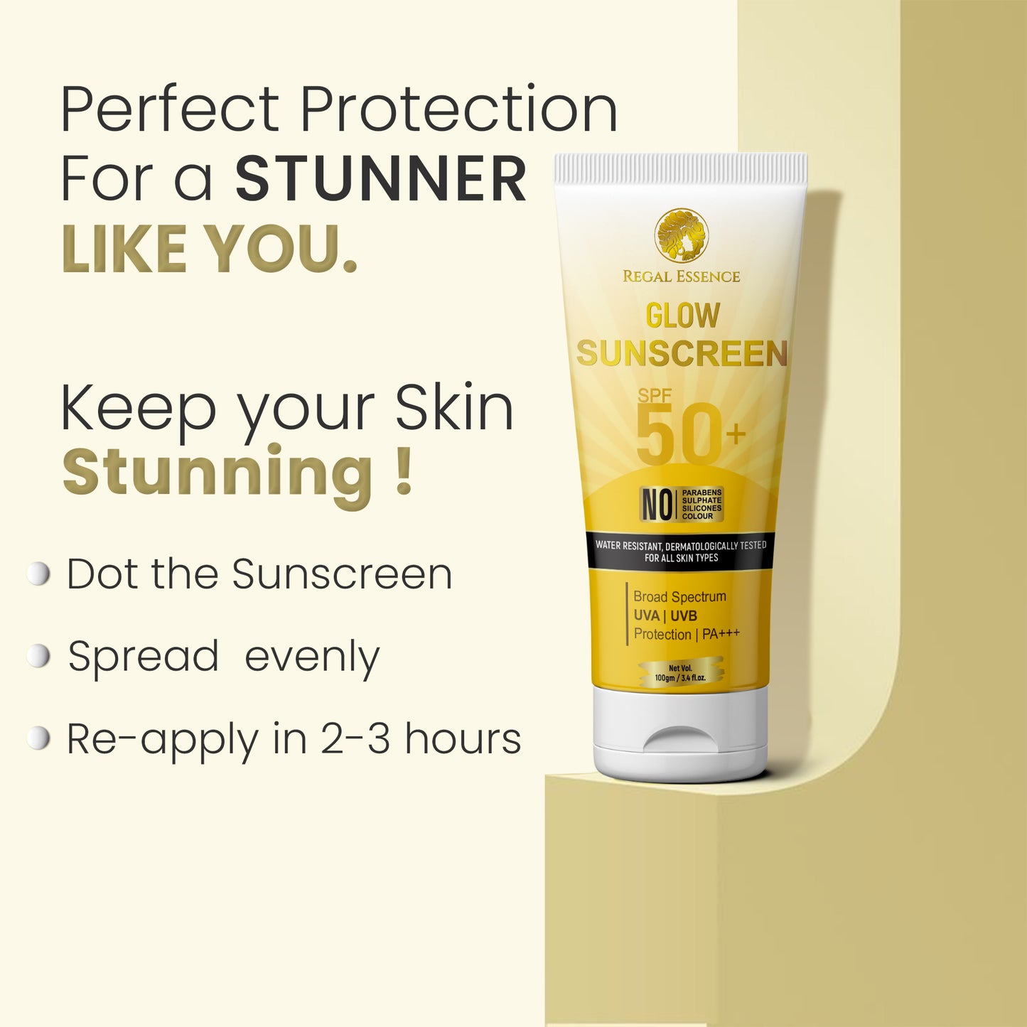 Regal Essence Sunscreen SPF 50+ With UVA & UVB Protection (50 GM) Regal Essence