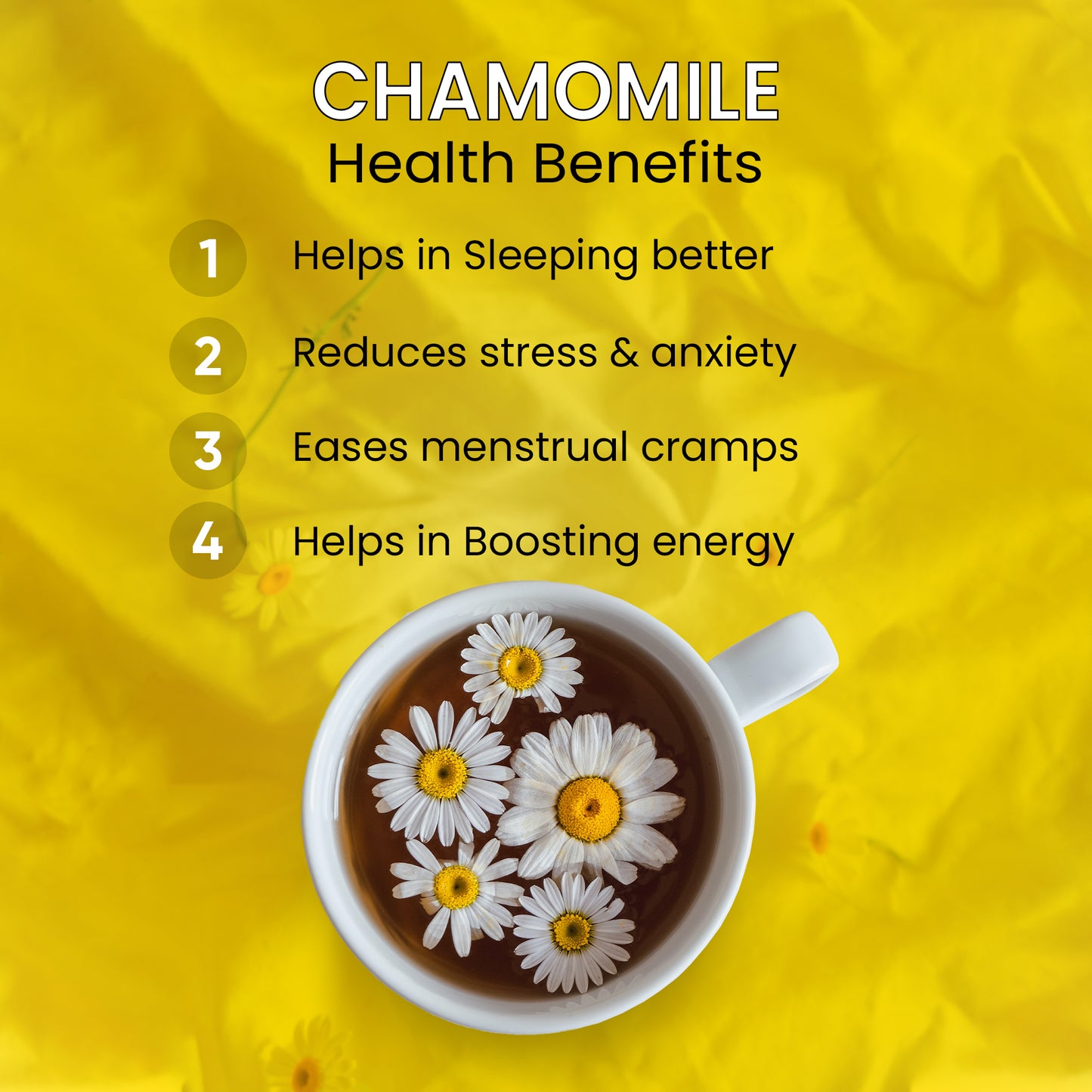 VEDAPURE NATURALS Chamomile Tea | Sun Dried Whole Chamomile Flower Buds | Stress Relief & Good Sleep Tea | Caffeine Free Pure Herbal Bed Time Tea | - 25 Gm VedapureNaturals