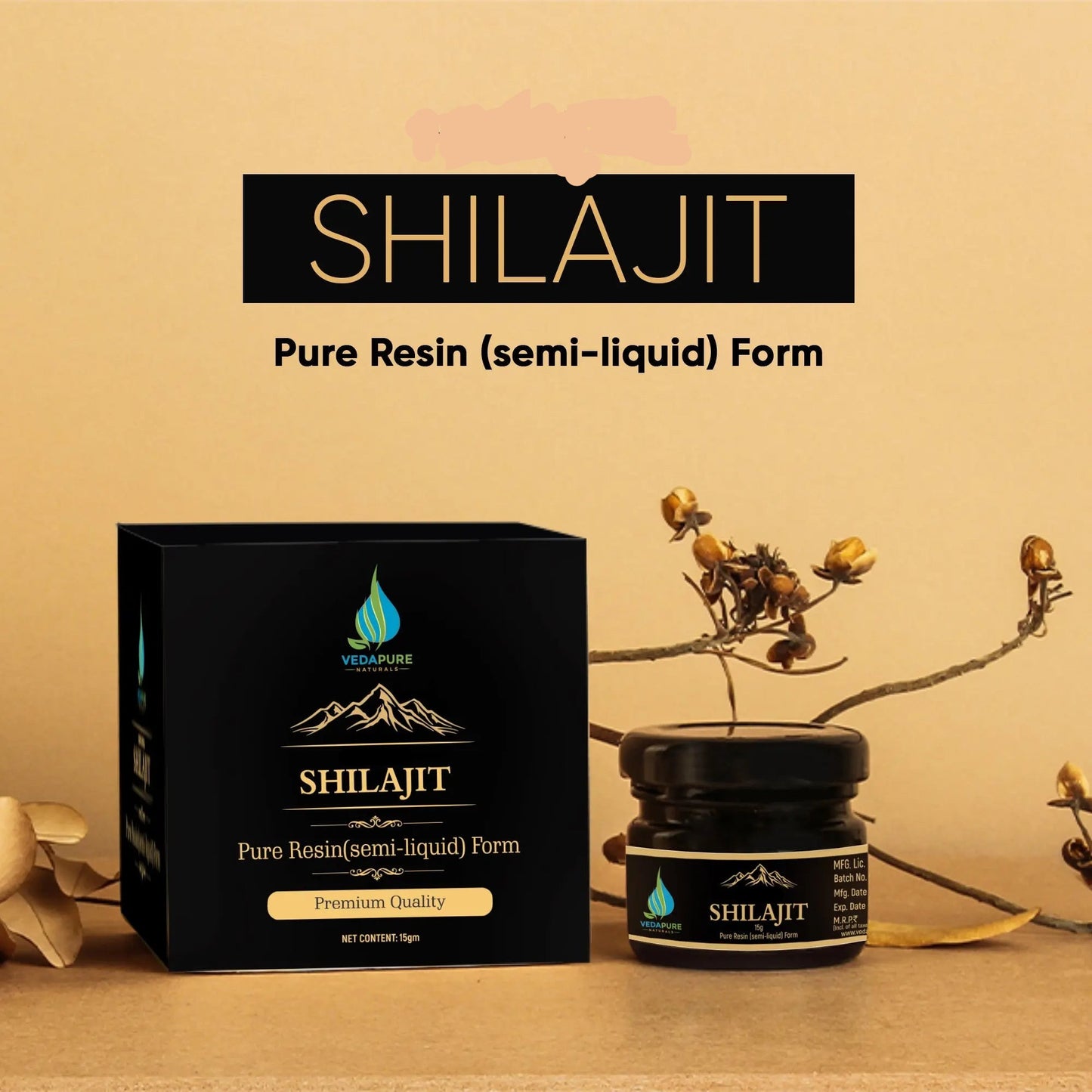 Rock Gold Pure Ayurvedic Shilajit Resin for Men & Women- 15 gram Rock Gold