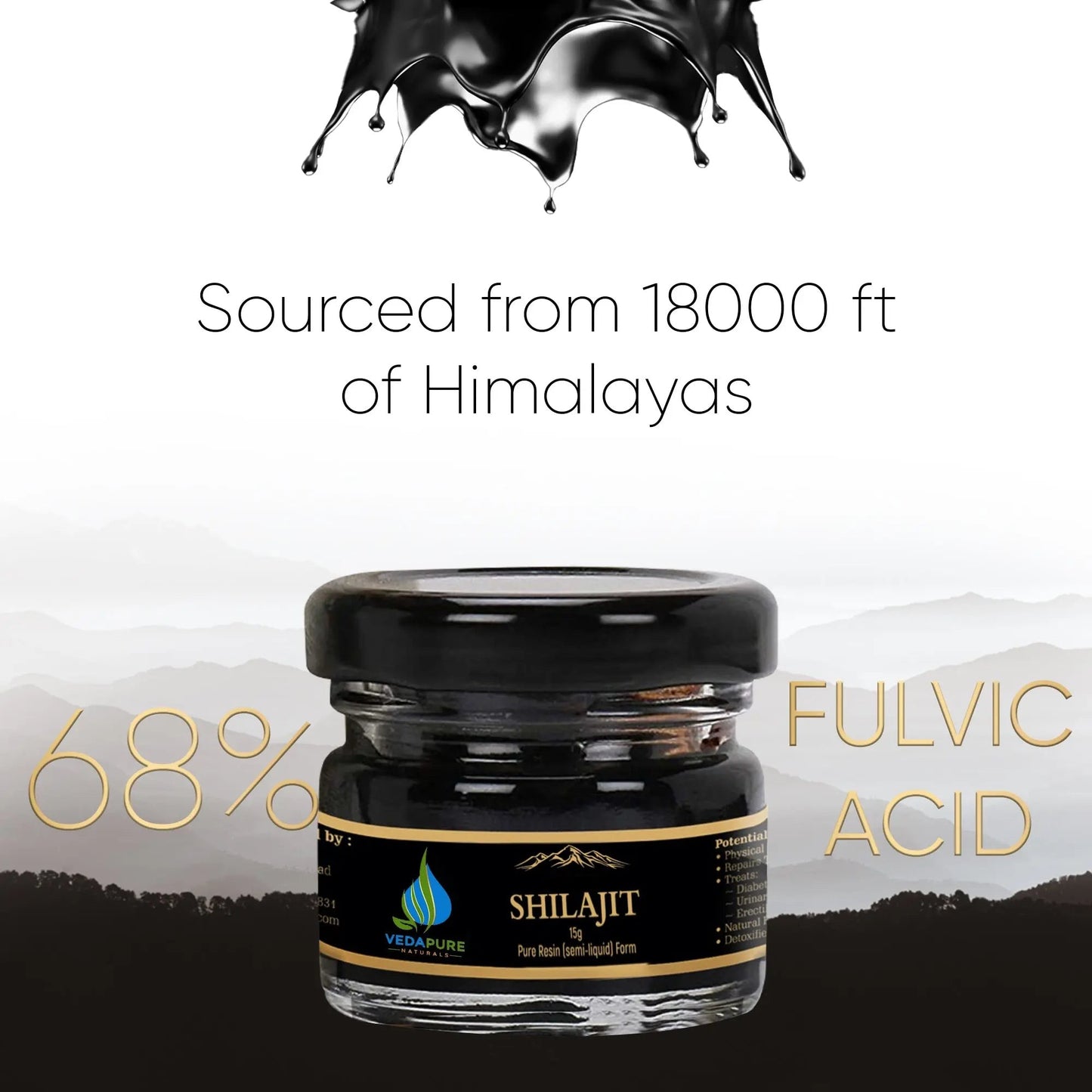Rock Gold Pure Ayurvedic Shilajit Resin for Men & Women- 15 gram Rock Gold