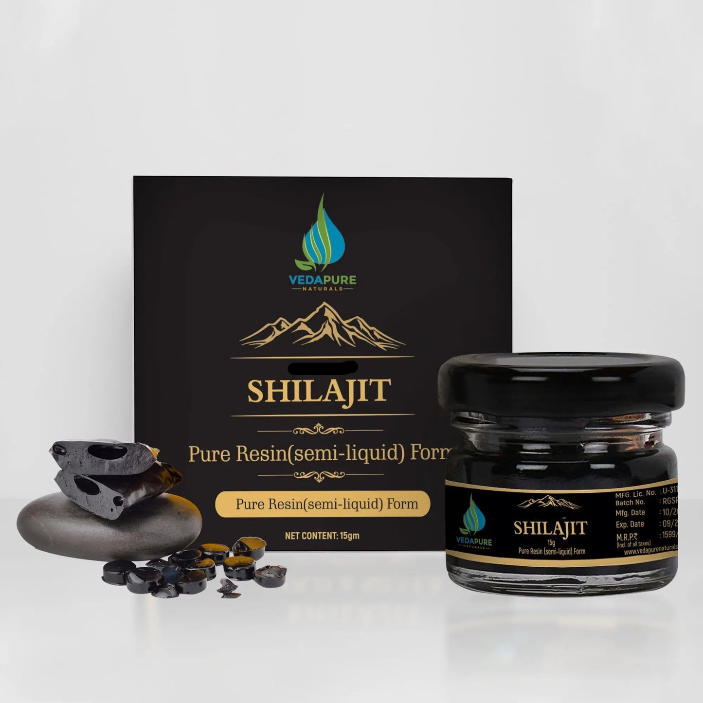 Rock Gold Pure Ayurvedic Shilajit Resin for Men & Women- 15 gram Rock Gold