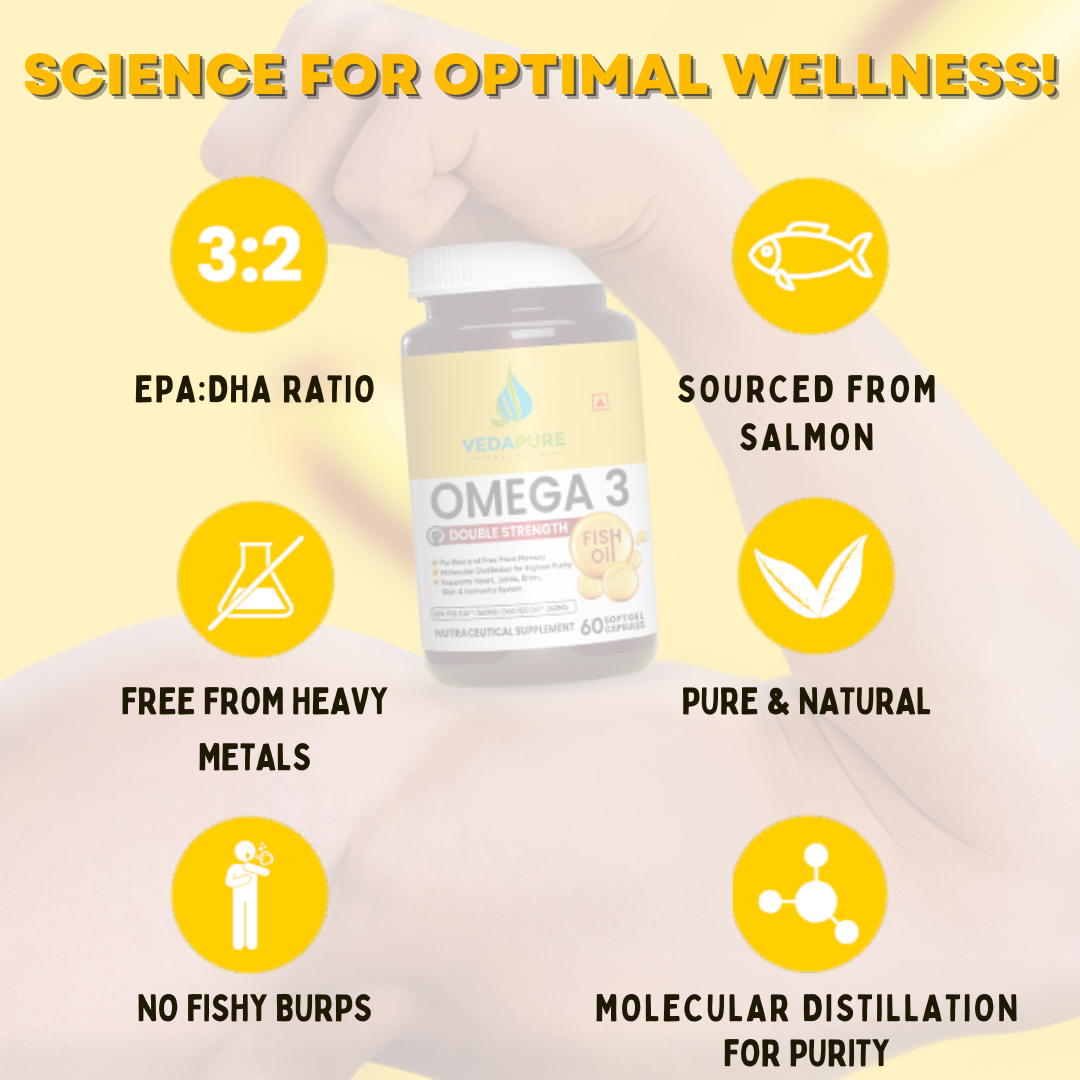 COMBO - Marine Collagen 210 g & Omega 3 Fatty Acid Softgel 60 N | Amino Acids | Biotin | 360 EPA & 240 DHA | Vitamin C & E | Healthy Heart, Eyes, Skin, Joints, Hairs & Nails