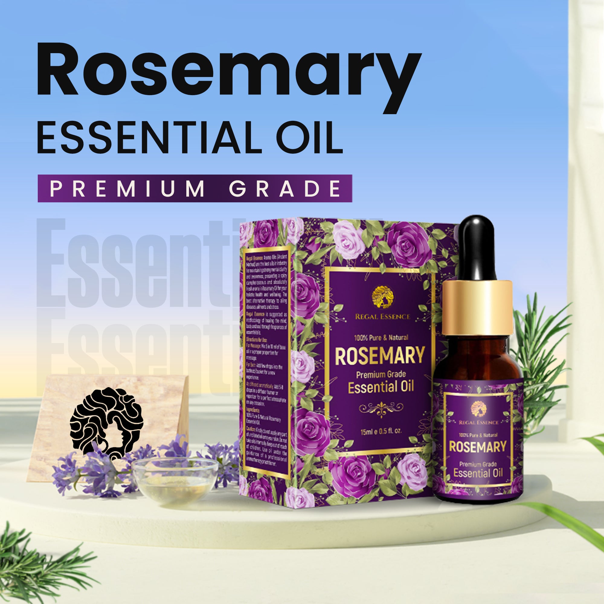 Regal Essence Rosemary Essential Oil, For Skin, Muscle & Joints-15ml Vedapure Naturals