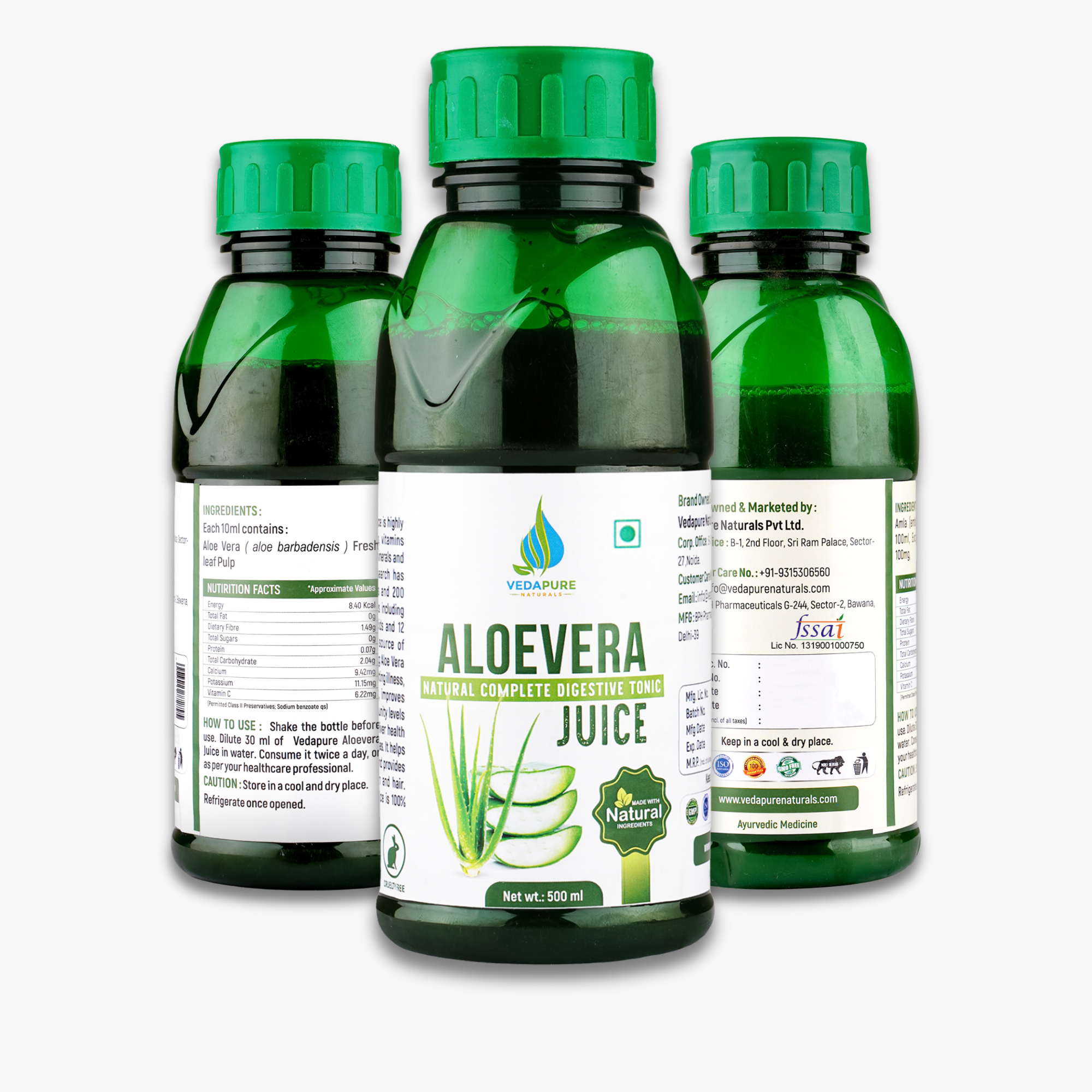 Vedapure Naturals Pure & Natural Aloe Vera Juice For Healthy Body 500 ML