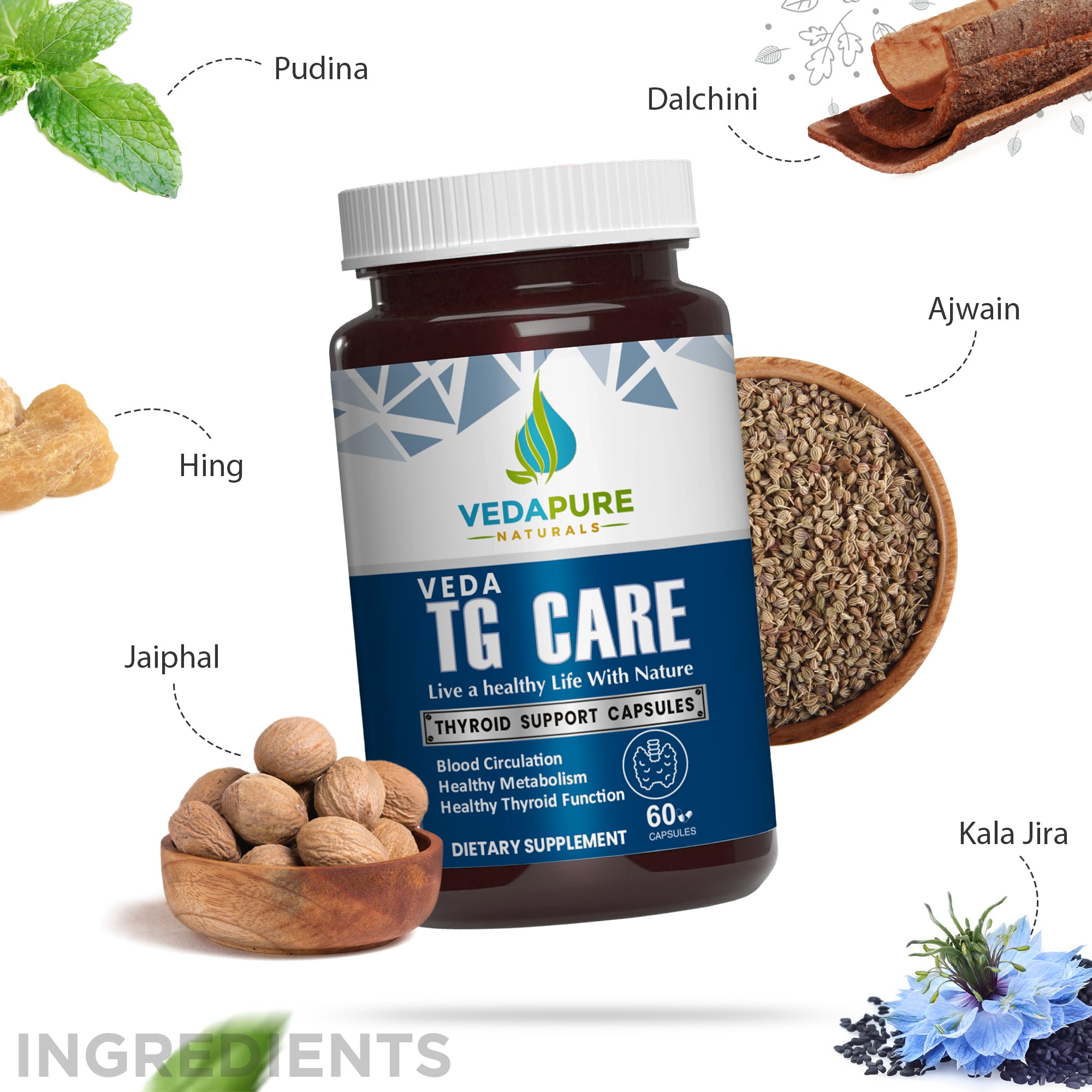 Vedapure Naturals Veda Shred Pro 6x Fat burner Weight Management - 60 Capsules Vedapure Naturals