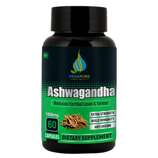 VEDAPURE NATURALS Ashwagandha Anxiety & Stress Relief-60 capsules Vedapure Naturals