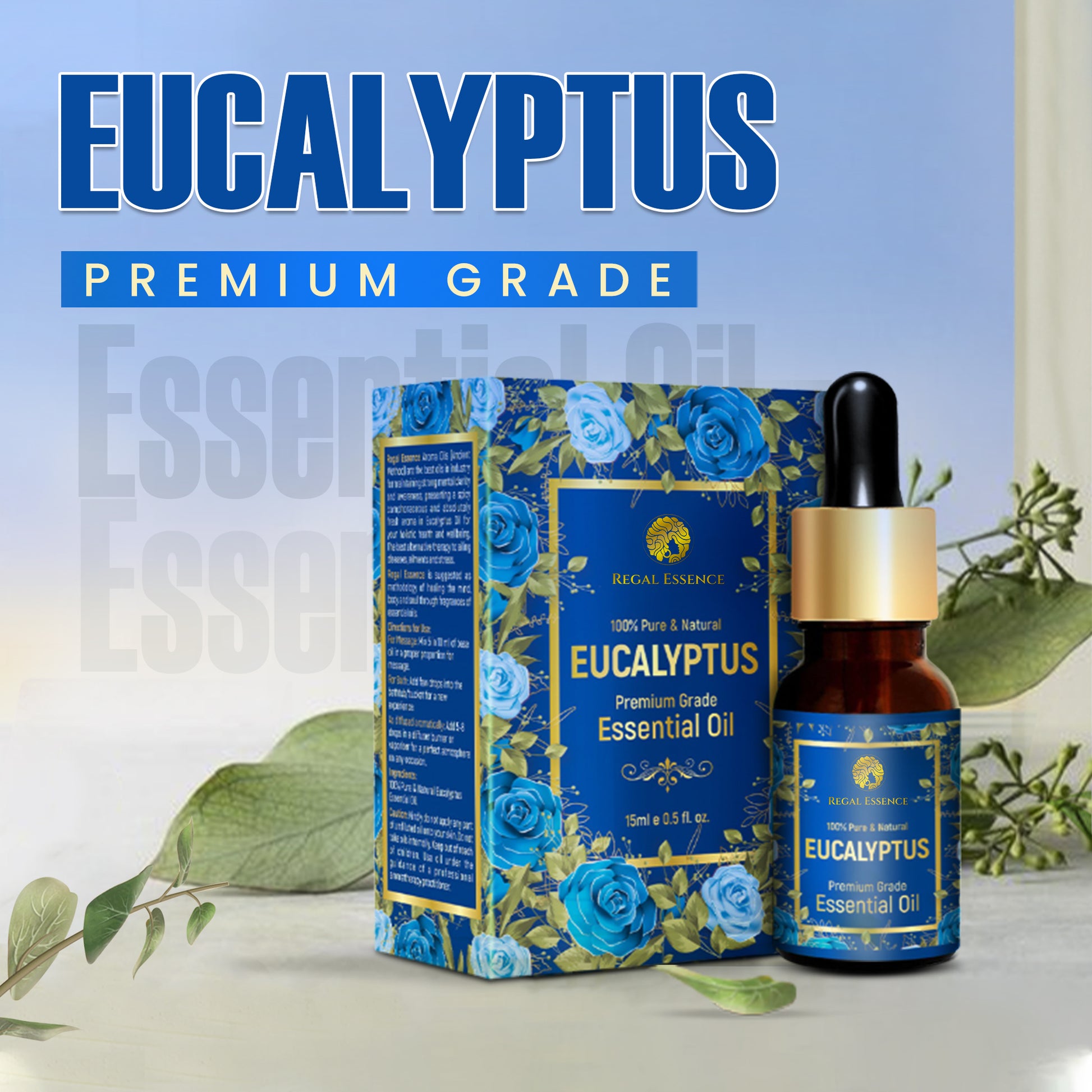 Regal Essence Eucalyptus Essential oil For Cold & Cough- 15ml Vedapure Naturals