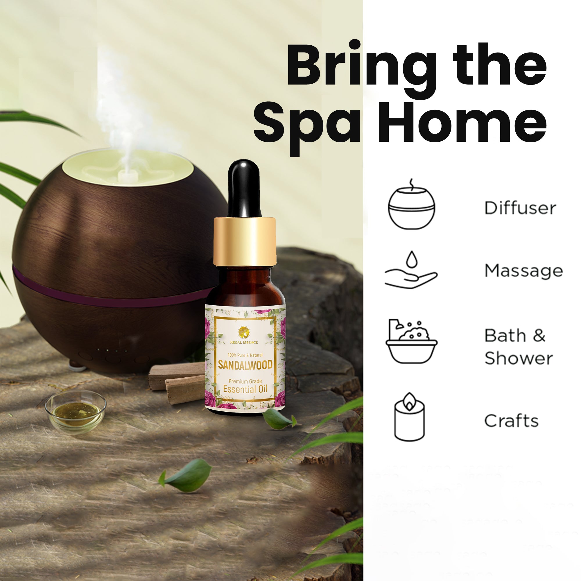 Regal Essence Sandalwood Essential Oil For Skin & Face-15ml Vedapure Naturals