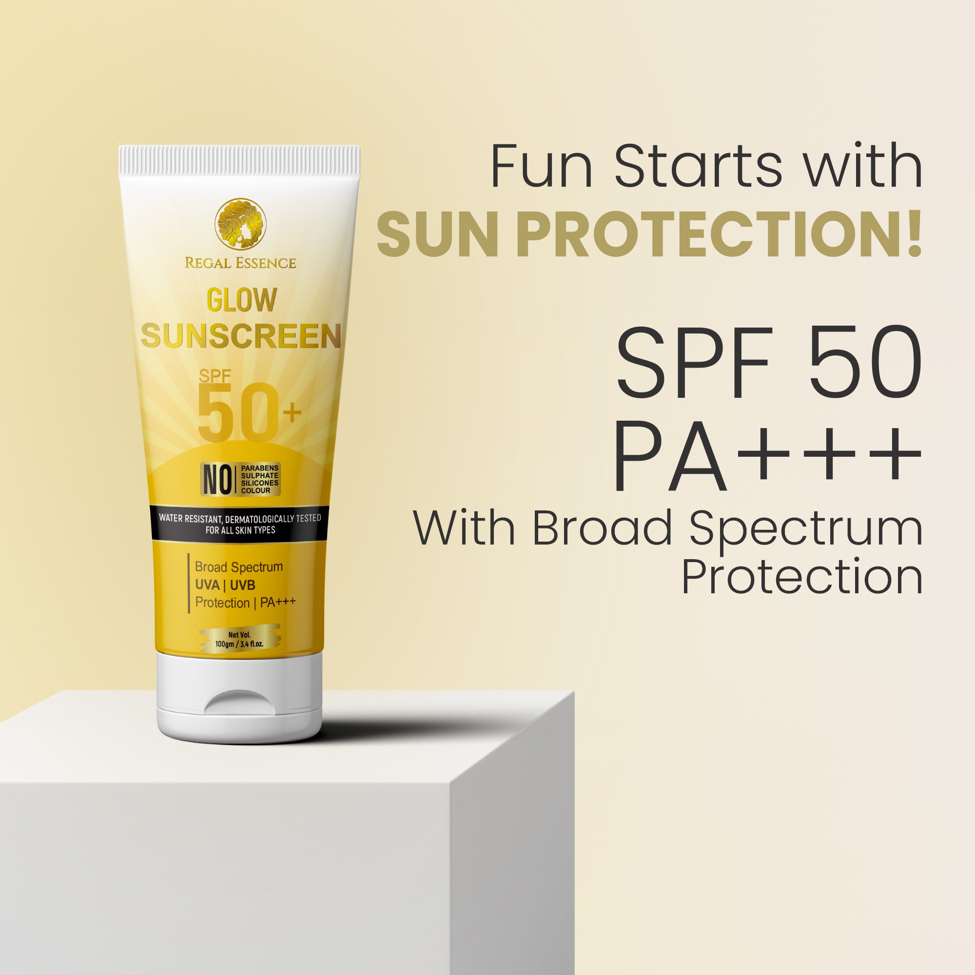 Regal Essence Sunscreen SPF 50+ With UVA & UVB Protection (50 GM) Regal Essence