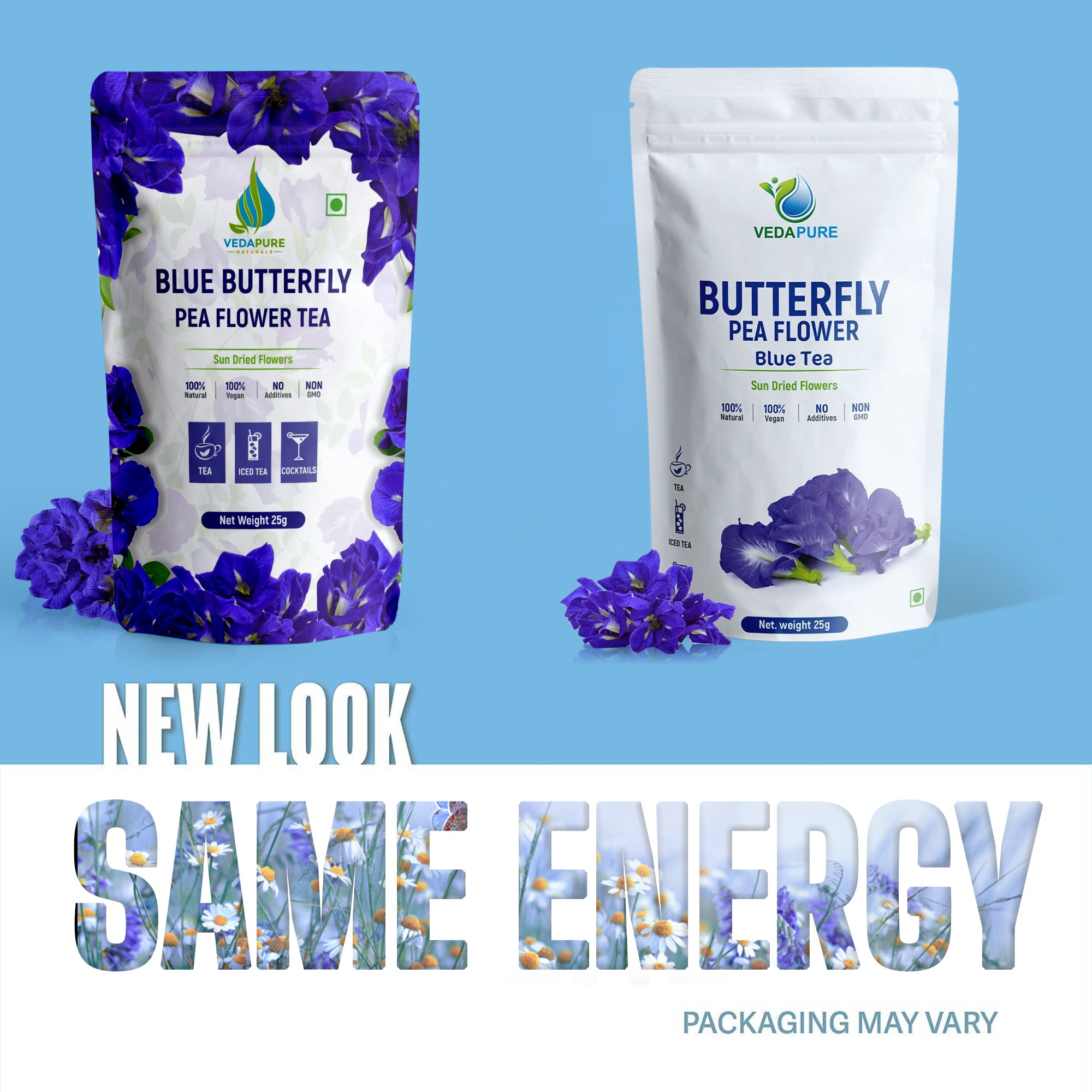 Vedapure Naturals Blue Butterfly Pea Flower Tea 25 g Vedapure Naturals