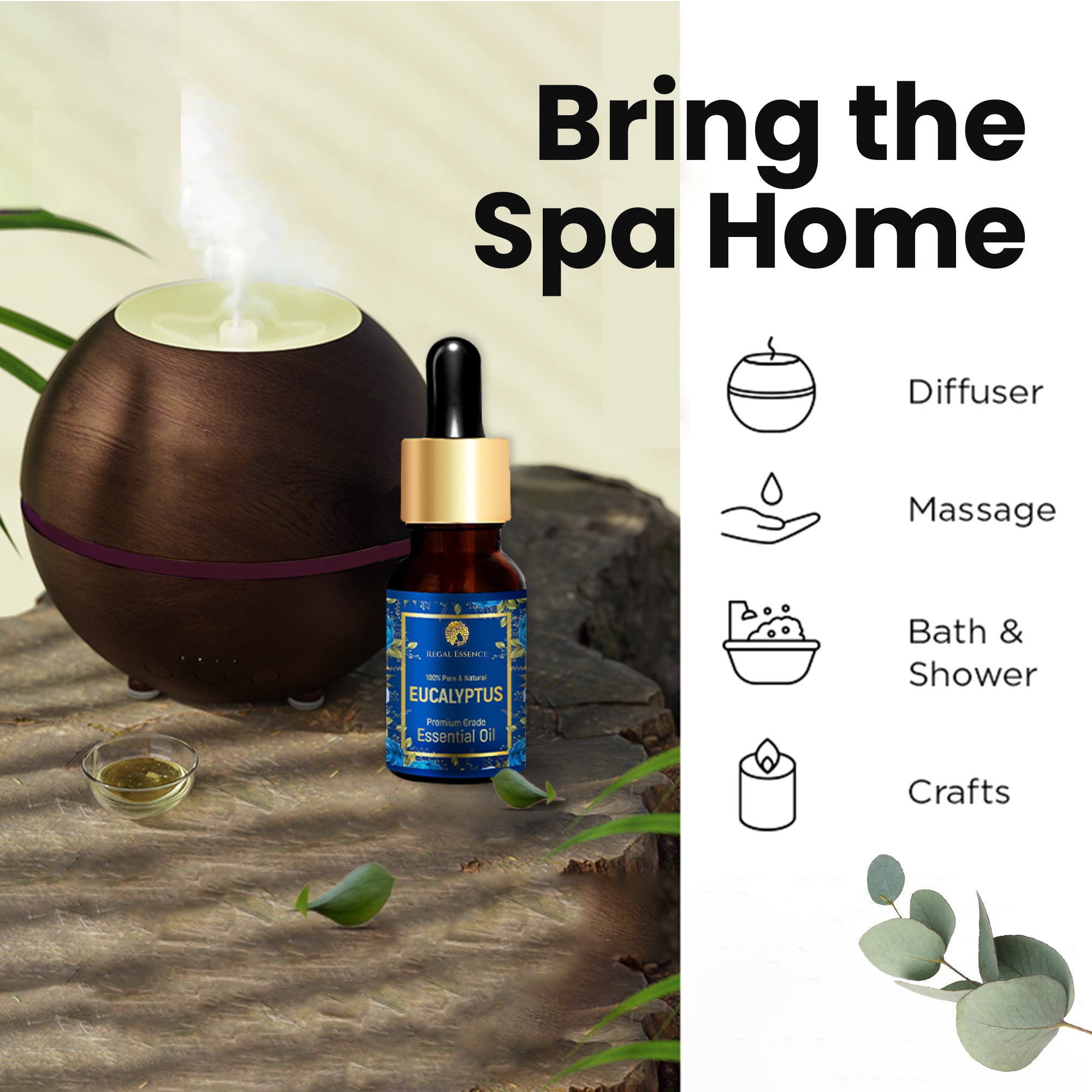 Regal Essence Eucalyptus Essential oil For Cold & Cough- 15ml Vedapure Naturals