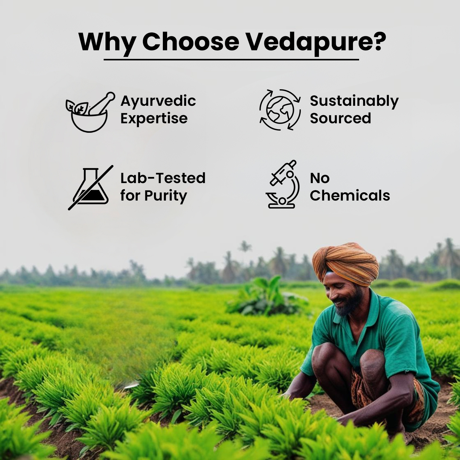 Vedapure Safed Musli Powder – Pure Ayurvedic Herb for Vitality, Stamina & Overall Wellness – 100g