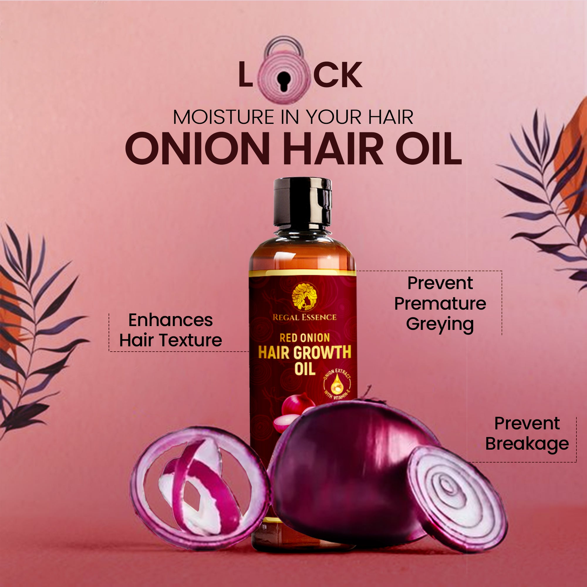 Regal Essence Red Onion Hair Oil For Hair Fall Control & Regrowth-200ml Vedapure Naturals