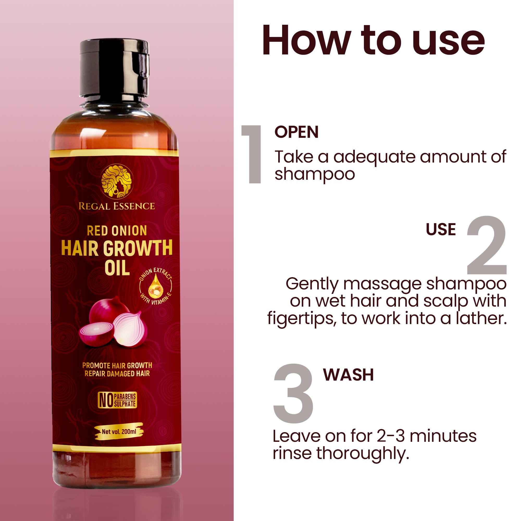 Regal Essence Red Onion Hair Oil For Hair Fall Control & Regrowth-200ml Vedapure Naturals