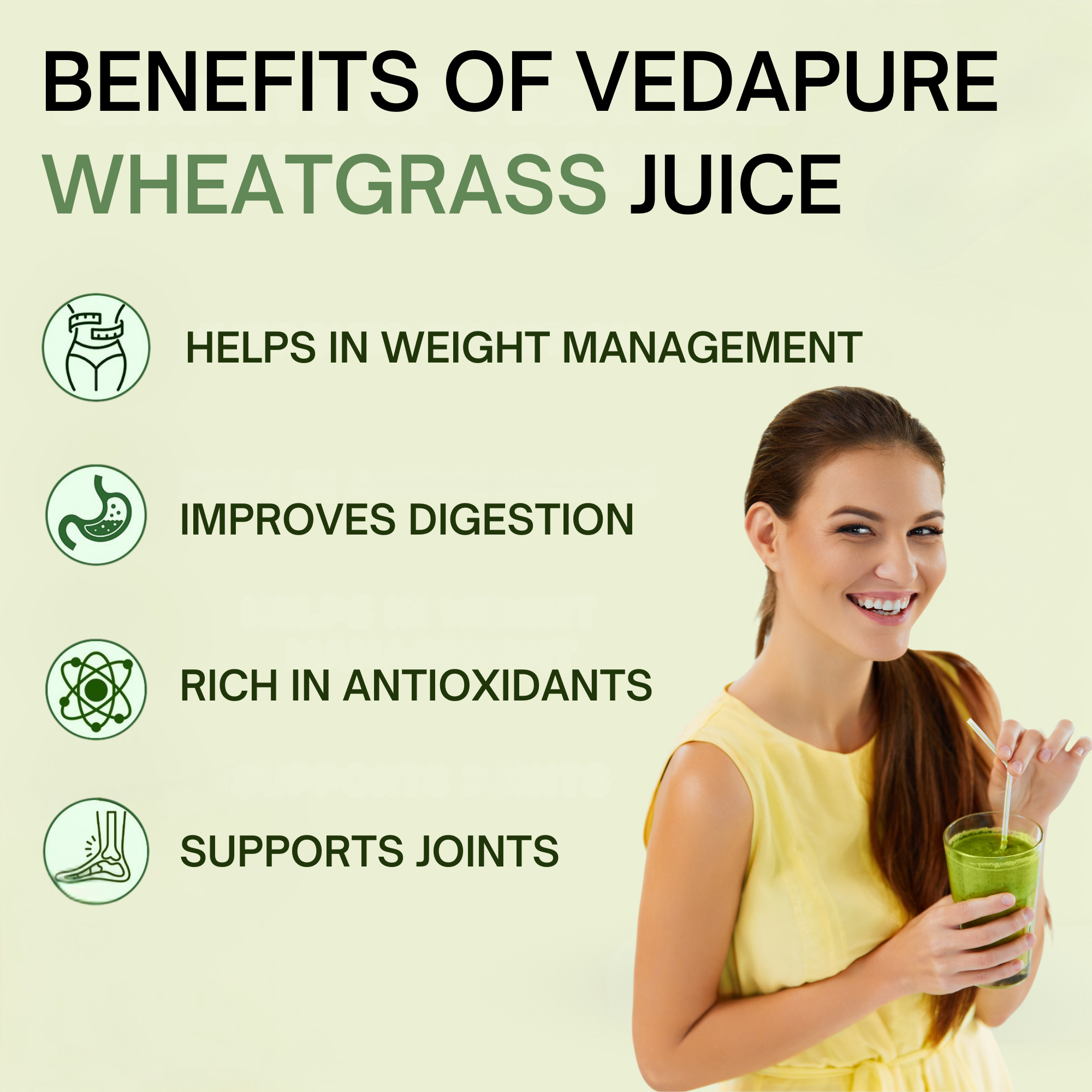Vedapure Naturals Pure Wheatgrass Juice | Improves Immunity, Boosts Energy and Detoxify - 500ML