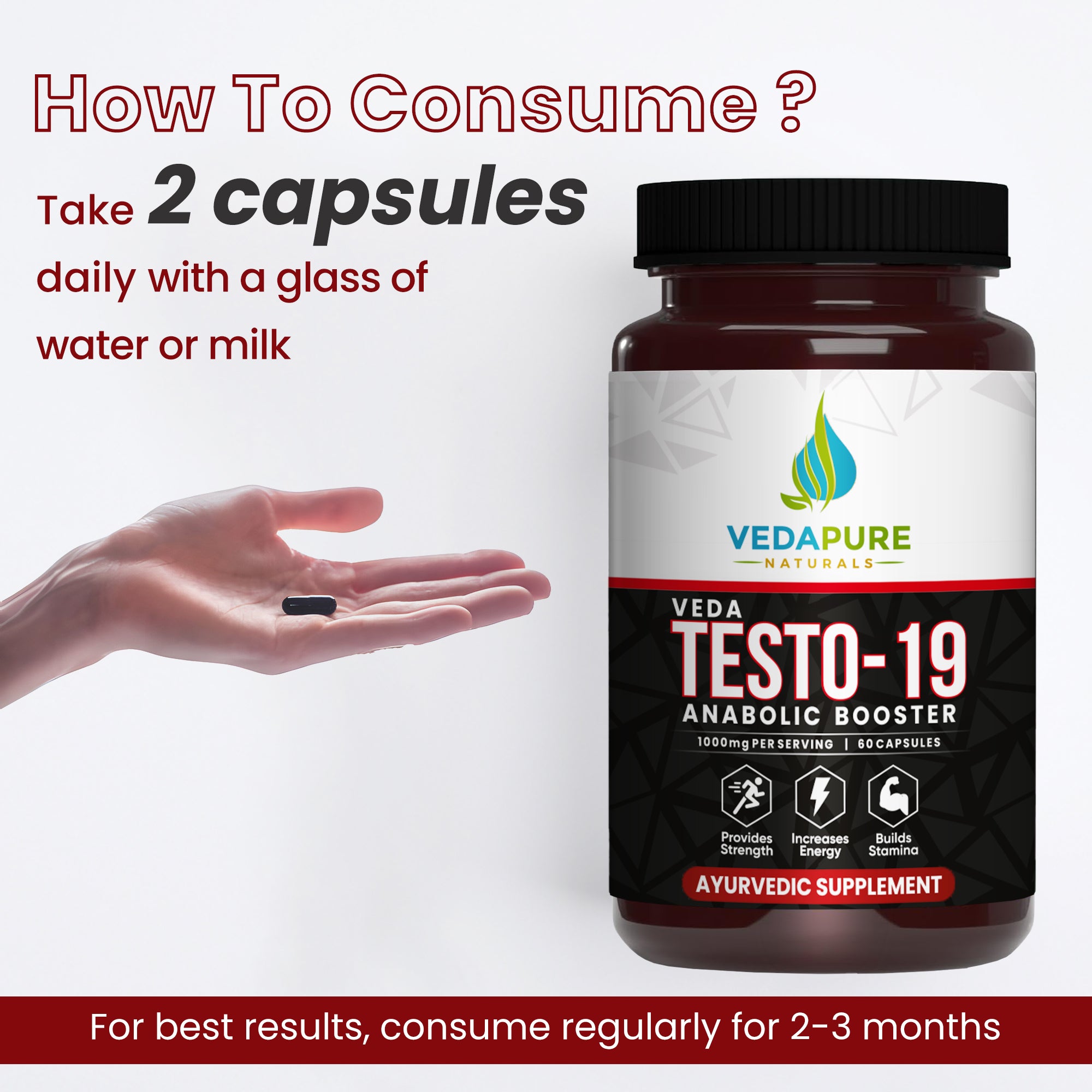 Vedapure Men HealthMantra Combo – Shudh Shilajit Resin & Veda Testo-19 Capsules for Strength, Stamina & Hormonal Health