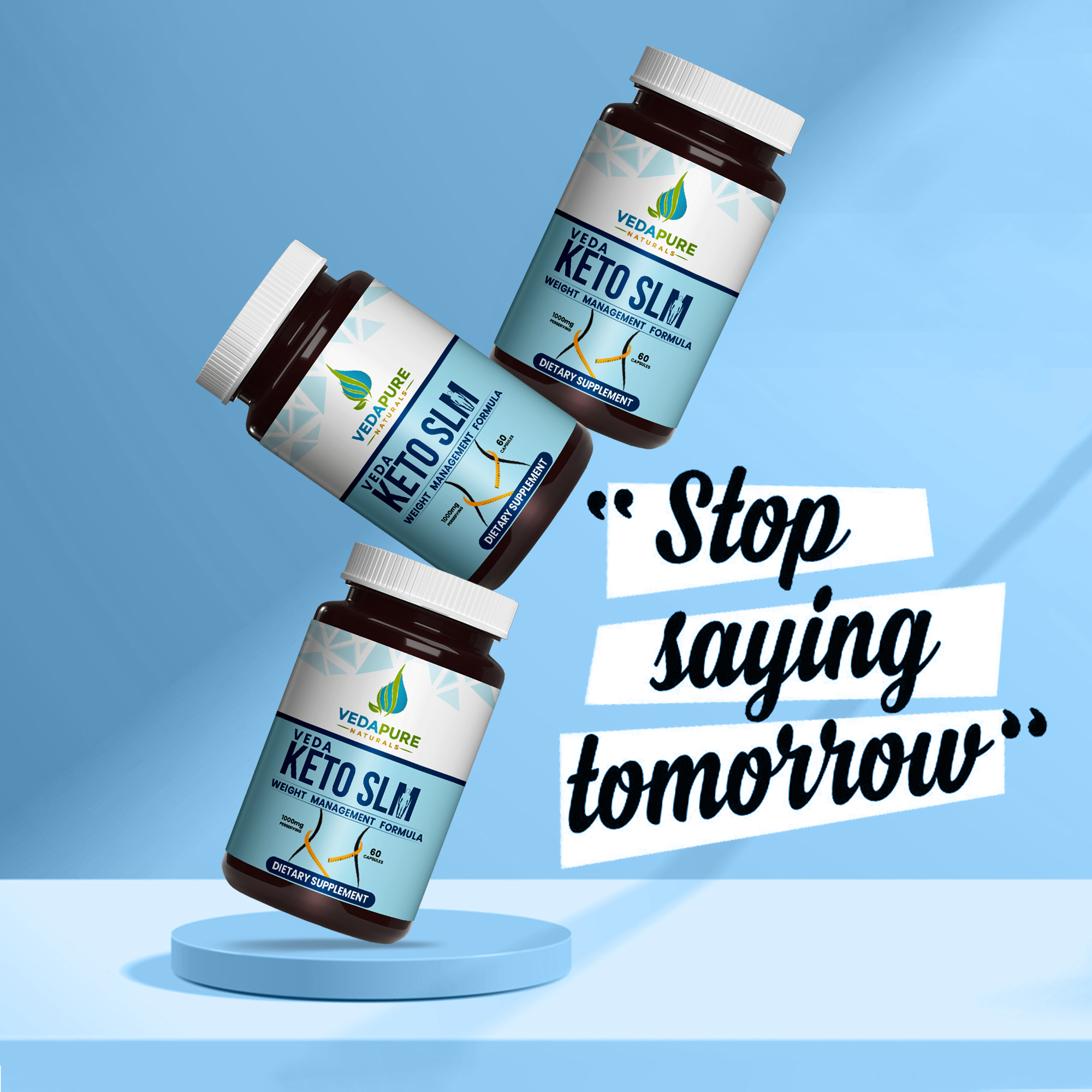 Vedapure Veda Keto Slm – Natural Weight Management & Fat Burner – Boosts Metabolism – 60 Caps.