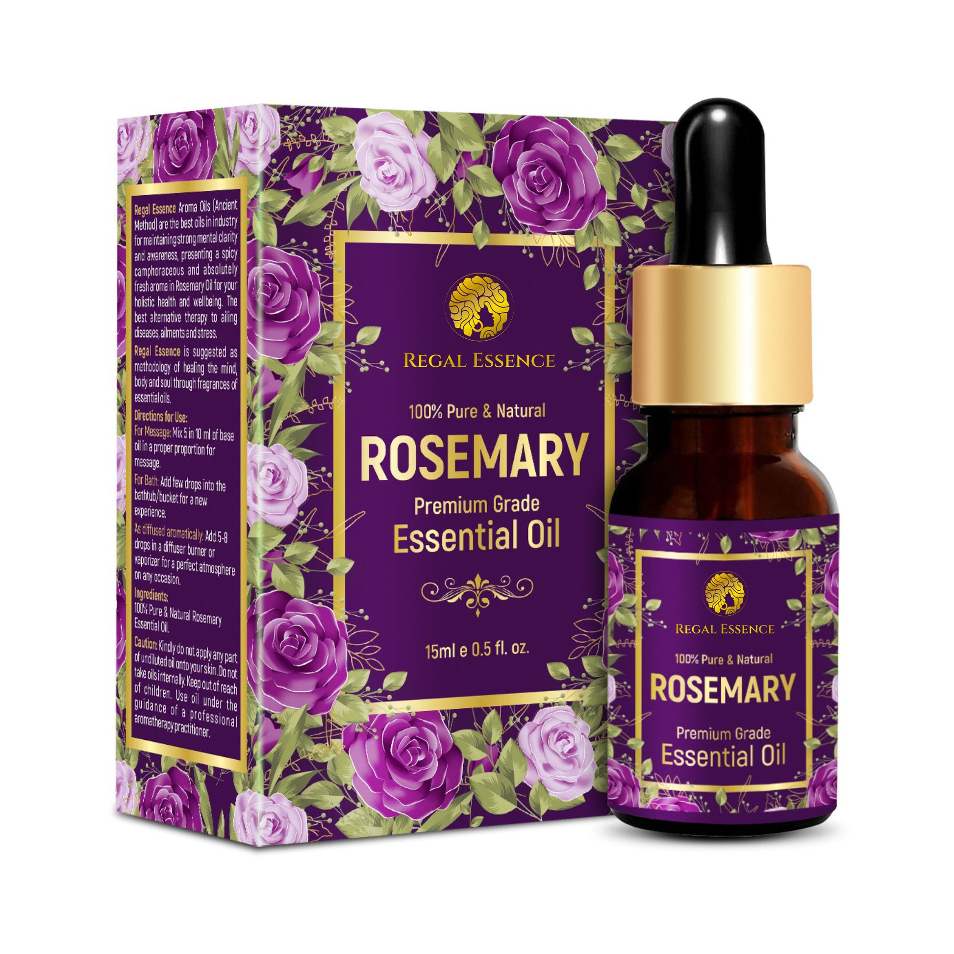 Regal Essence Rosemary Essential Oil, For Skin, Muscle & Joints-15ml Vedapure Naturals