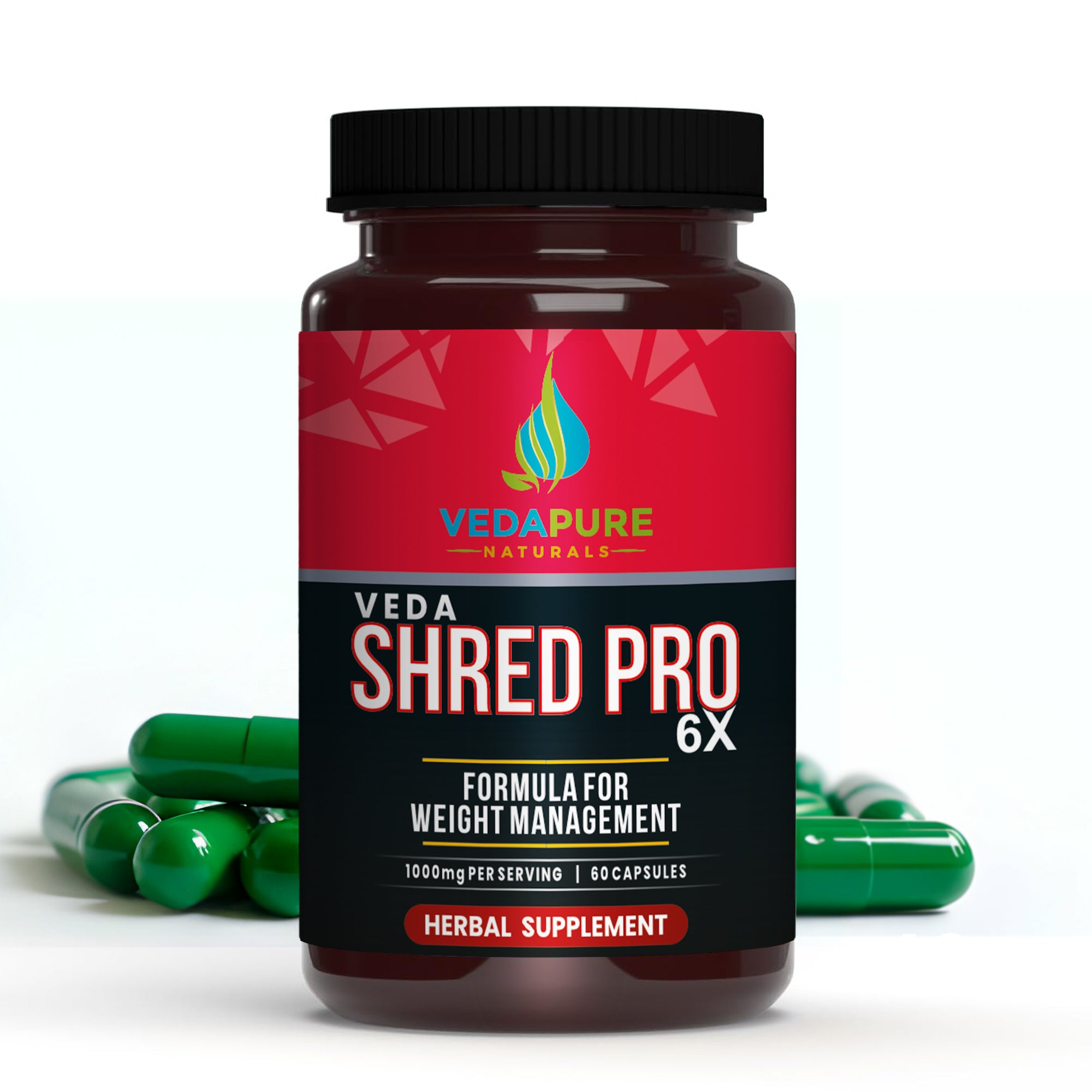 Vedapure Naturals Veda Shred Pro 6x Fat burner Weight Management - 60 Capsules Vedapure Naturals