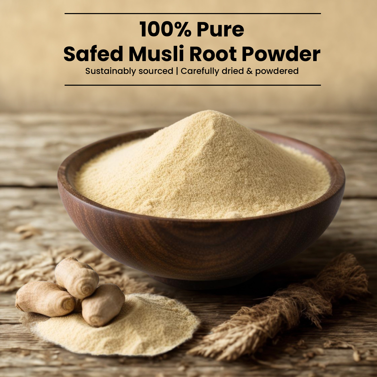 Vedapure Safed Musli Powder – Pure Ayurvedic Herb for Vitality, Stamina & Overall Wellness – 100g