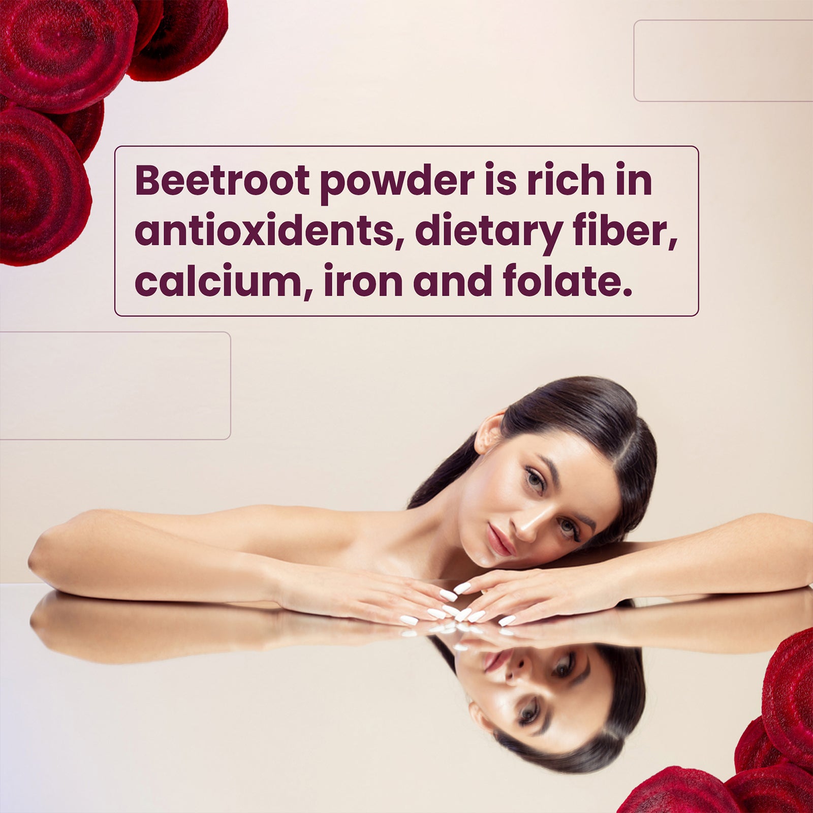 VEDAPURE NATURALS  Pure Beetroot Powder | Natural Anti-Oxidant for Heart Health & Energy Boost | Promotes good Skin & Hairs | - 100 GM Vedapure Naturals