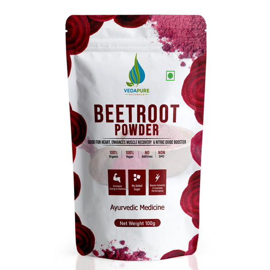 VEDAPURE NATURALS  Pure Beetroot Powder | Natural Anti-Oxidant for Heart Health & Energy Boost | Promotes good Skin & Hairs | - 100 GM Vedapure Naturals