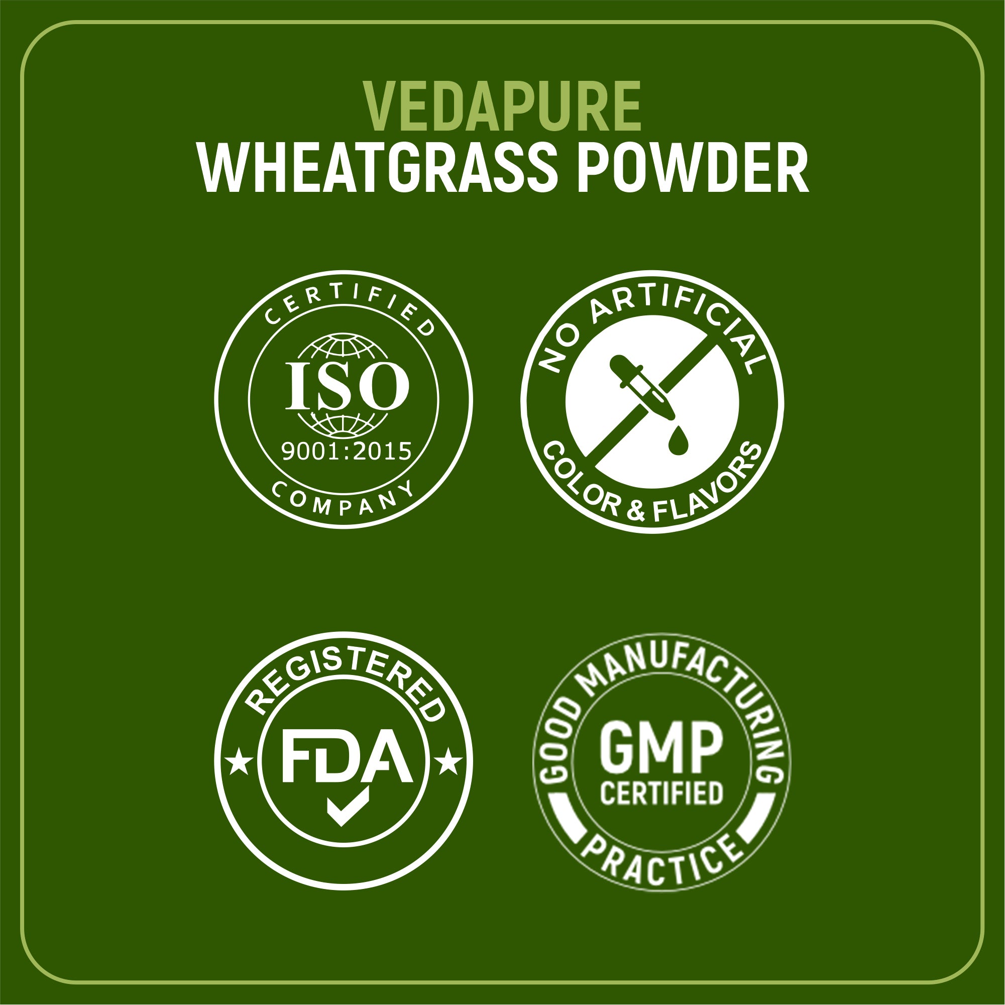 Vedapure Wheatgrass Powder – Pure & Natural Detox Superfood for Immunity & Energy – 100g