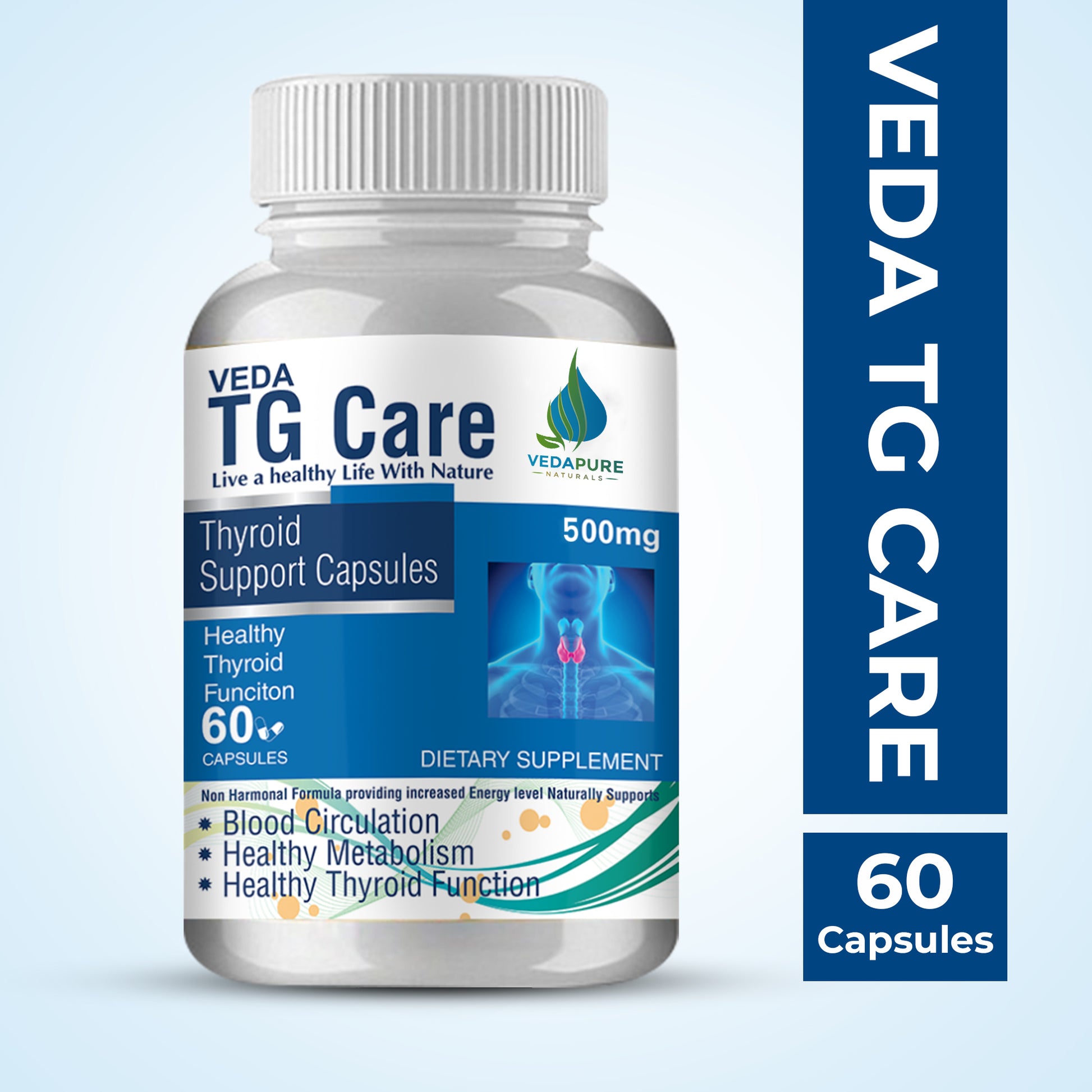 Vedapure TG Care Thyroid supplement For Men & women- 60 Capsules Vedapure Naturals