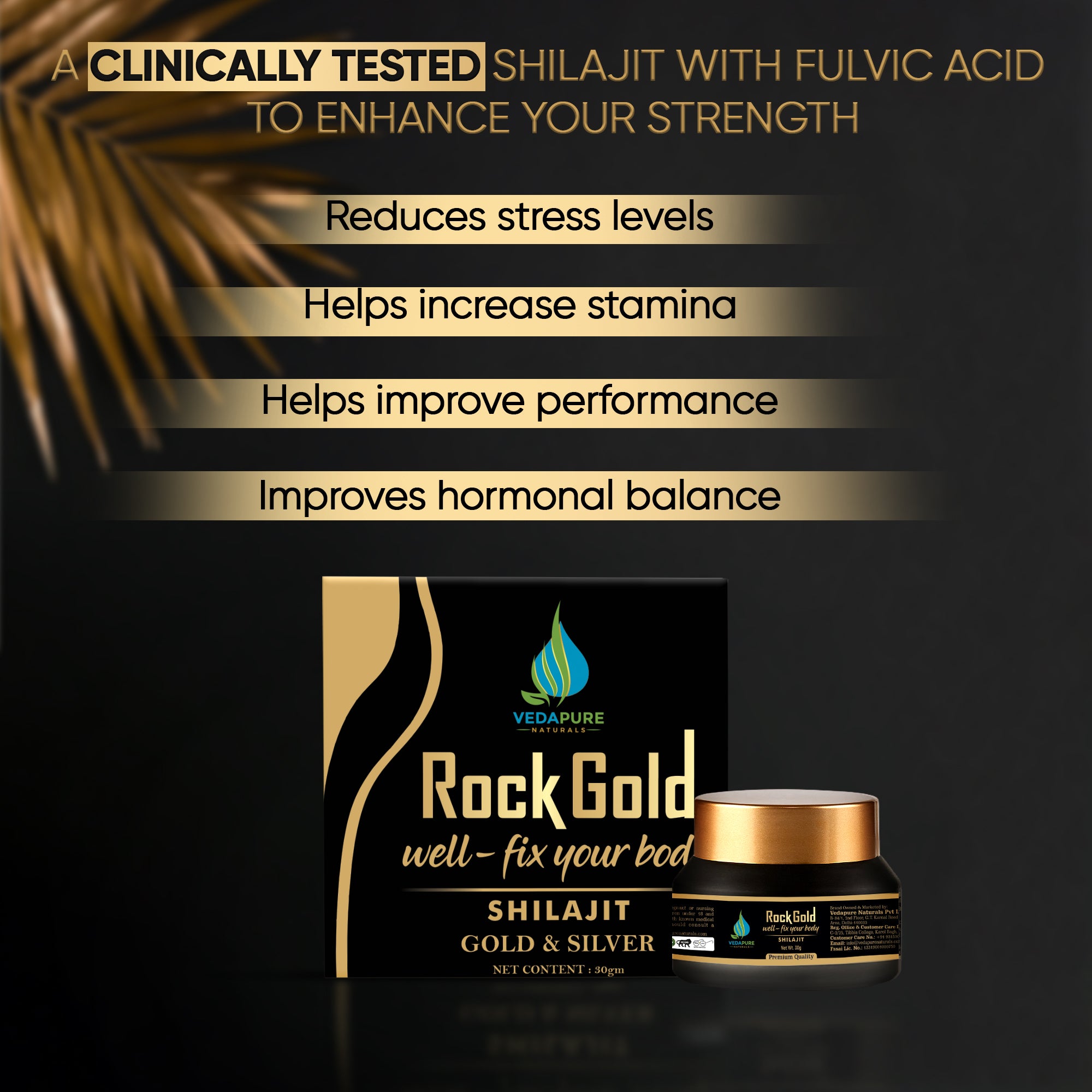 Rock Gold Shilajit Natural Source of Fulvic Acid and Trace Minerals 30gram Rock Gold