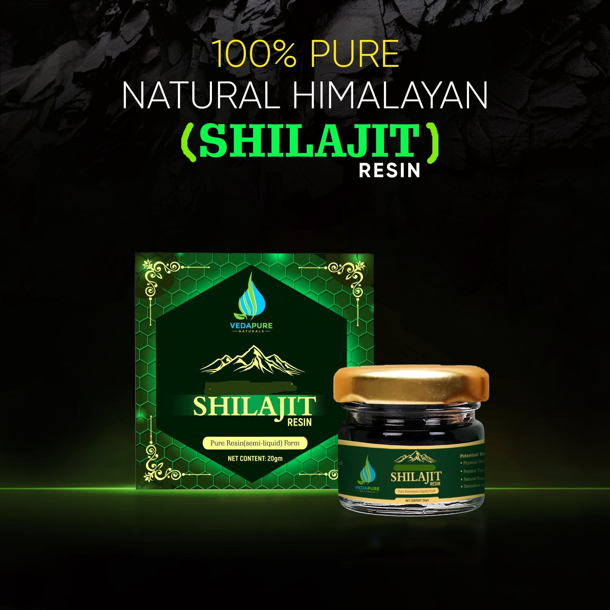 Buy VEDAPURE NATURALS Original Pure Himalayan Shilajit/Shilajeet Resin ...