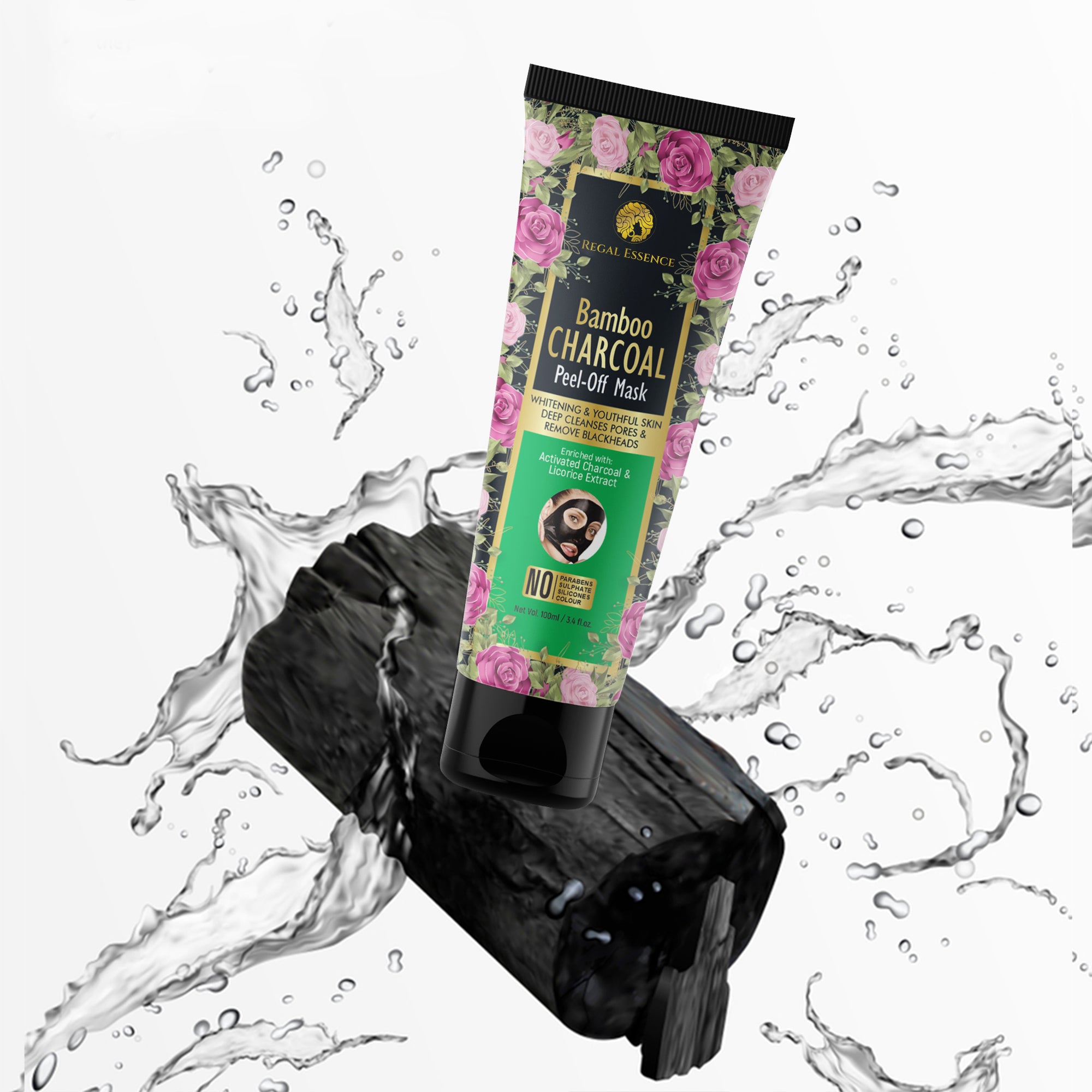 Regal Essence Bamboo Activated Charcoal Peel Off Mask-100ml Vedapure Naturals