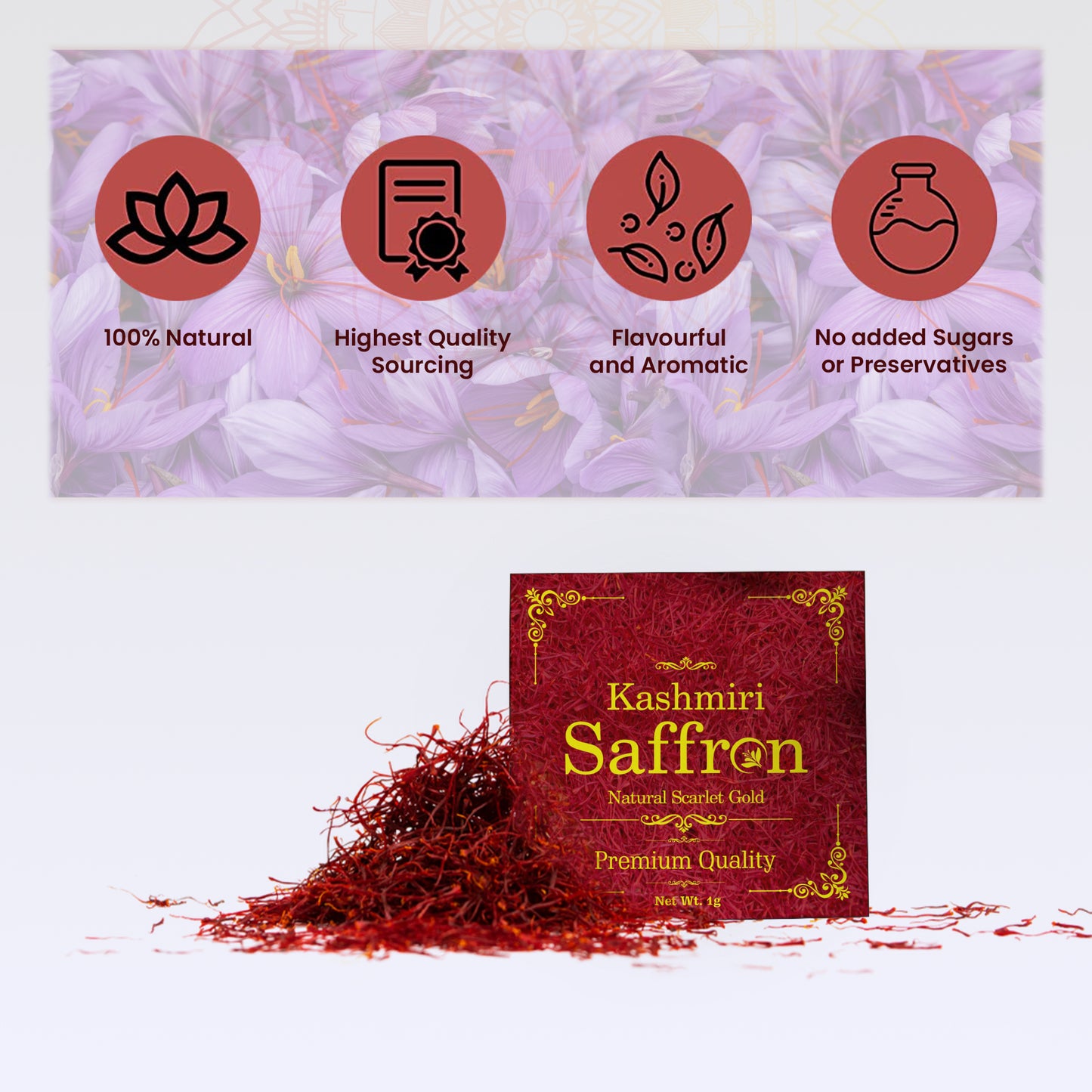 Pure ayurvedic A++Grade Kashmiri Saffron/Kashmiri Kesar Vedapure Naturals