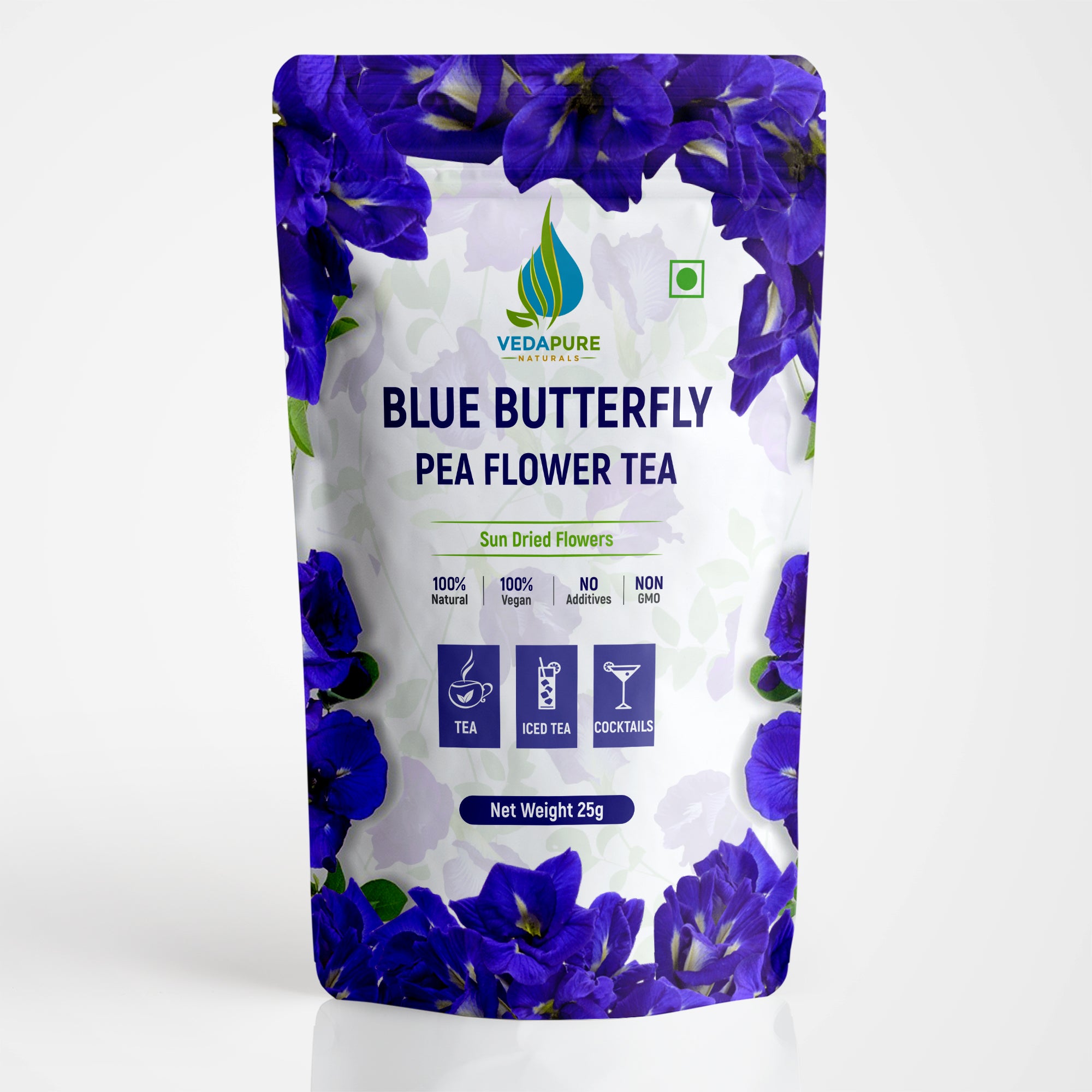 Vedapure Naturals Blue Butterfly Pea Flower Tea 25 g Vedapure Naturals