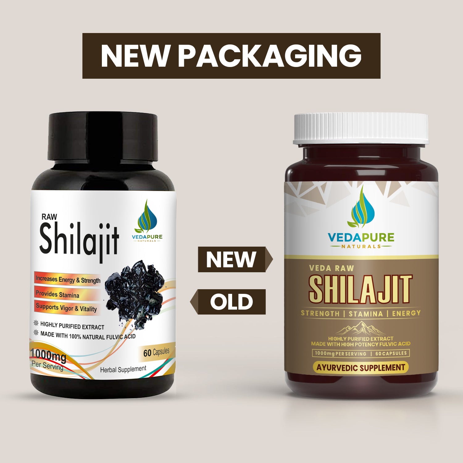 Vedapure Naturals Safed Musli & Veda Raw Shilajit 60 Capsules  (COMBO PACK) Vedapure Naturals