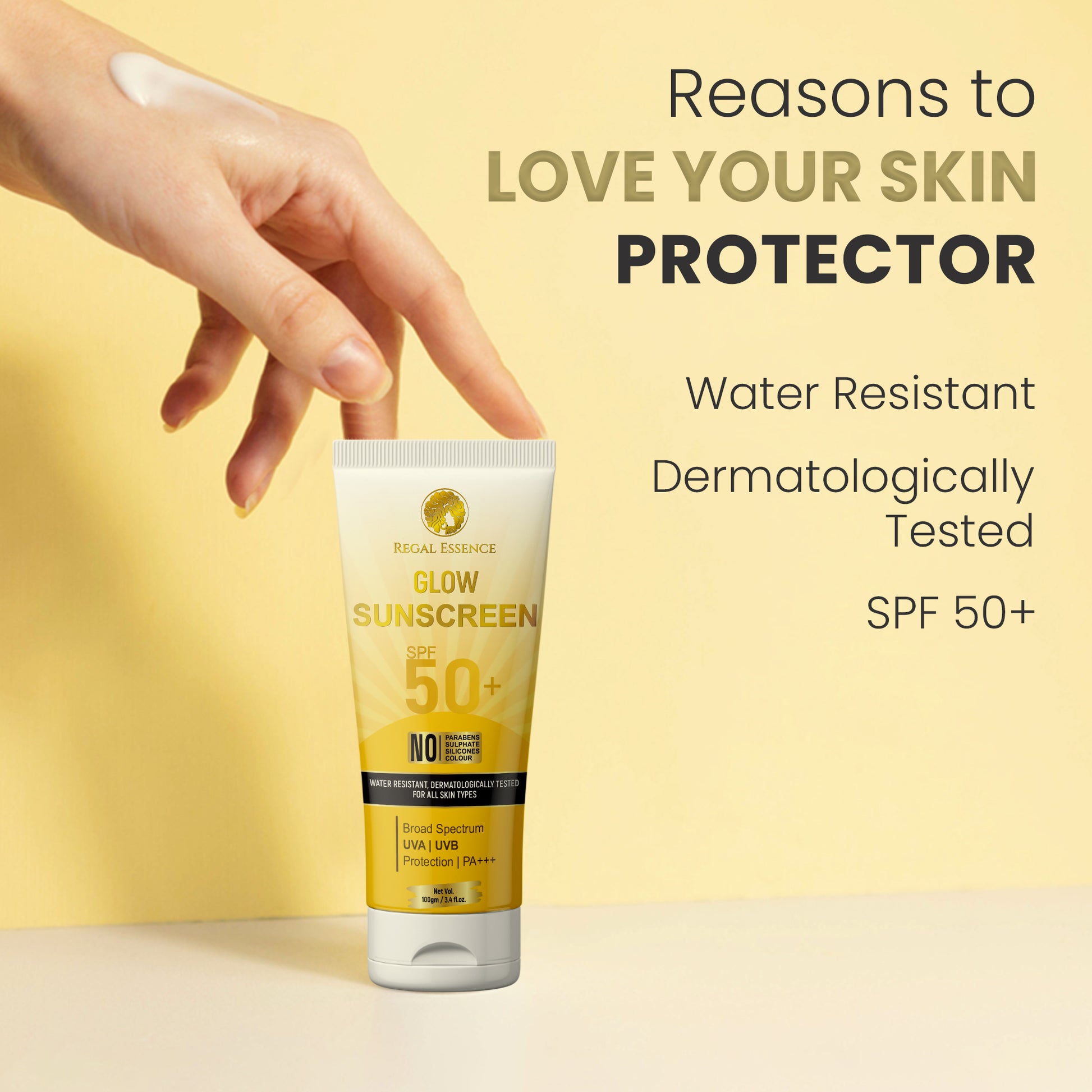 Regal Essence Glow Sunscreen SPF 50 & Vitamin C 20% Facial Serum (30 ml)  for Better Skin  ( COMBO PACK ) Regal Essence