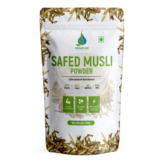 VEDAPURE NATURALS Pure & Natural Safed Musli Powder Supports Vigor & Vitality Vedapure Naturals