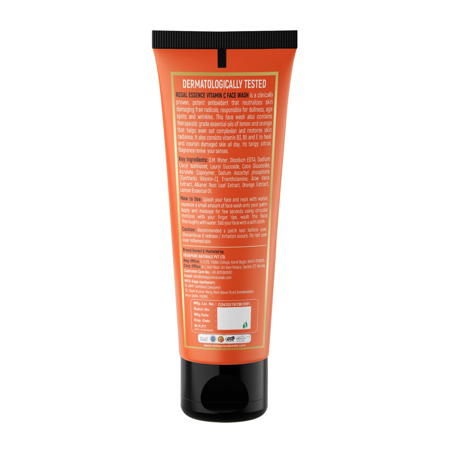 Regal Essence Vitamin C Facewash For Skin Brightening or lightening -100ml Regal Essence