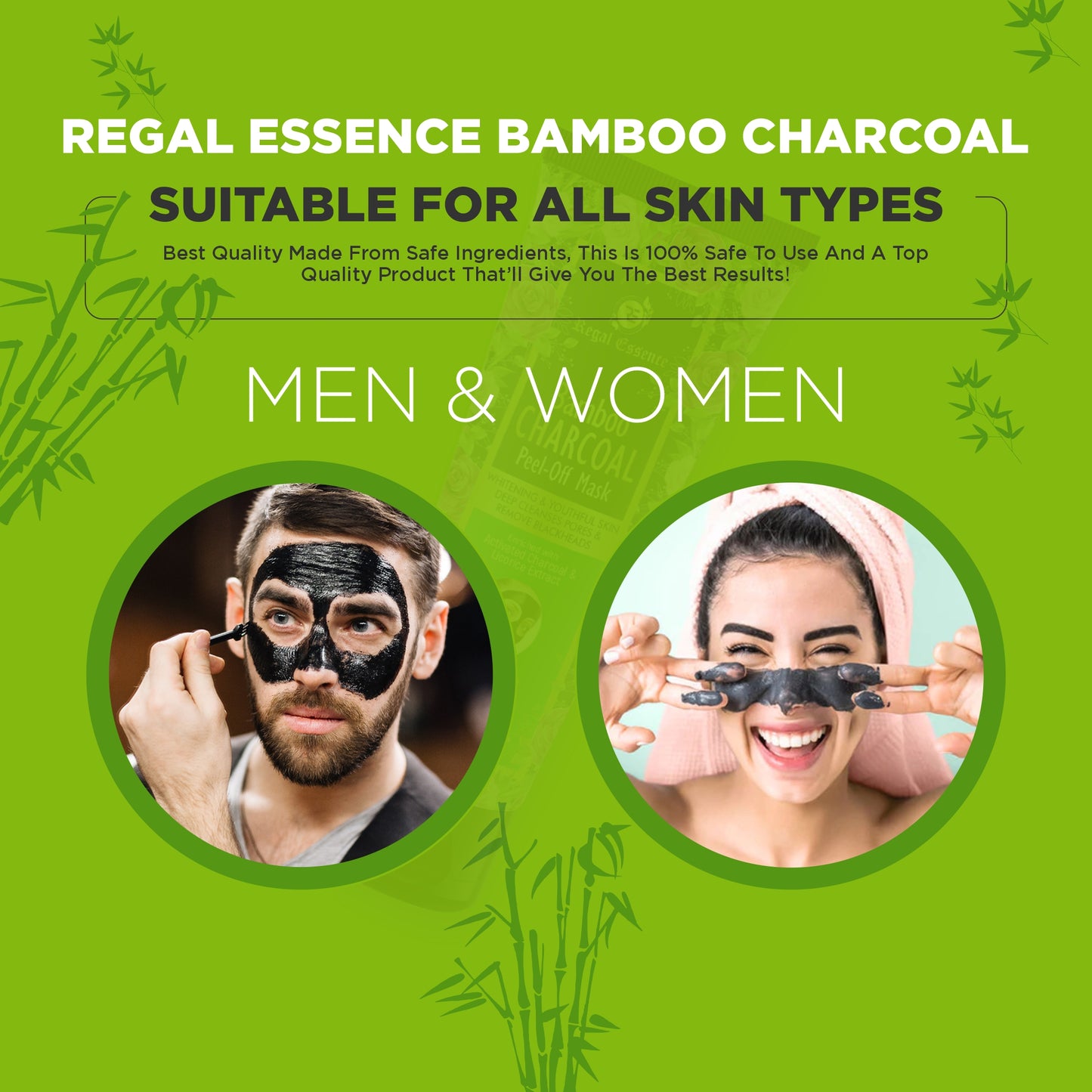 Regal Essence Bamboo Activated Charcoal Peel Off Mask-100ml Vedapure Naturals