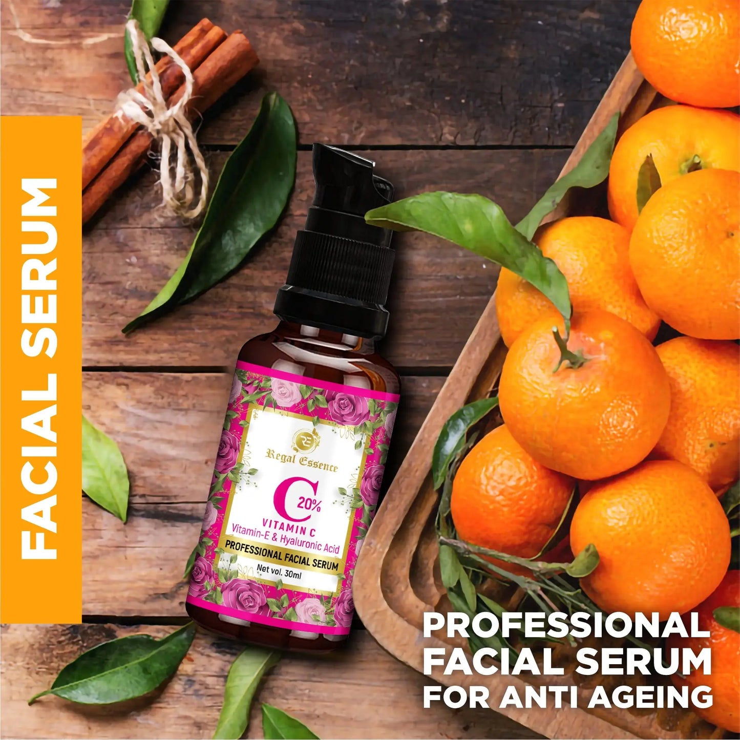 Regal Essence Vitamin C & E Hyaluronic Acid Professional Facial Serum -30ML Vedapure Naturals