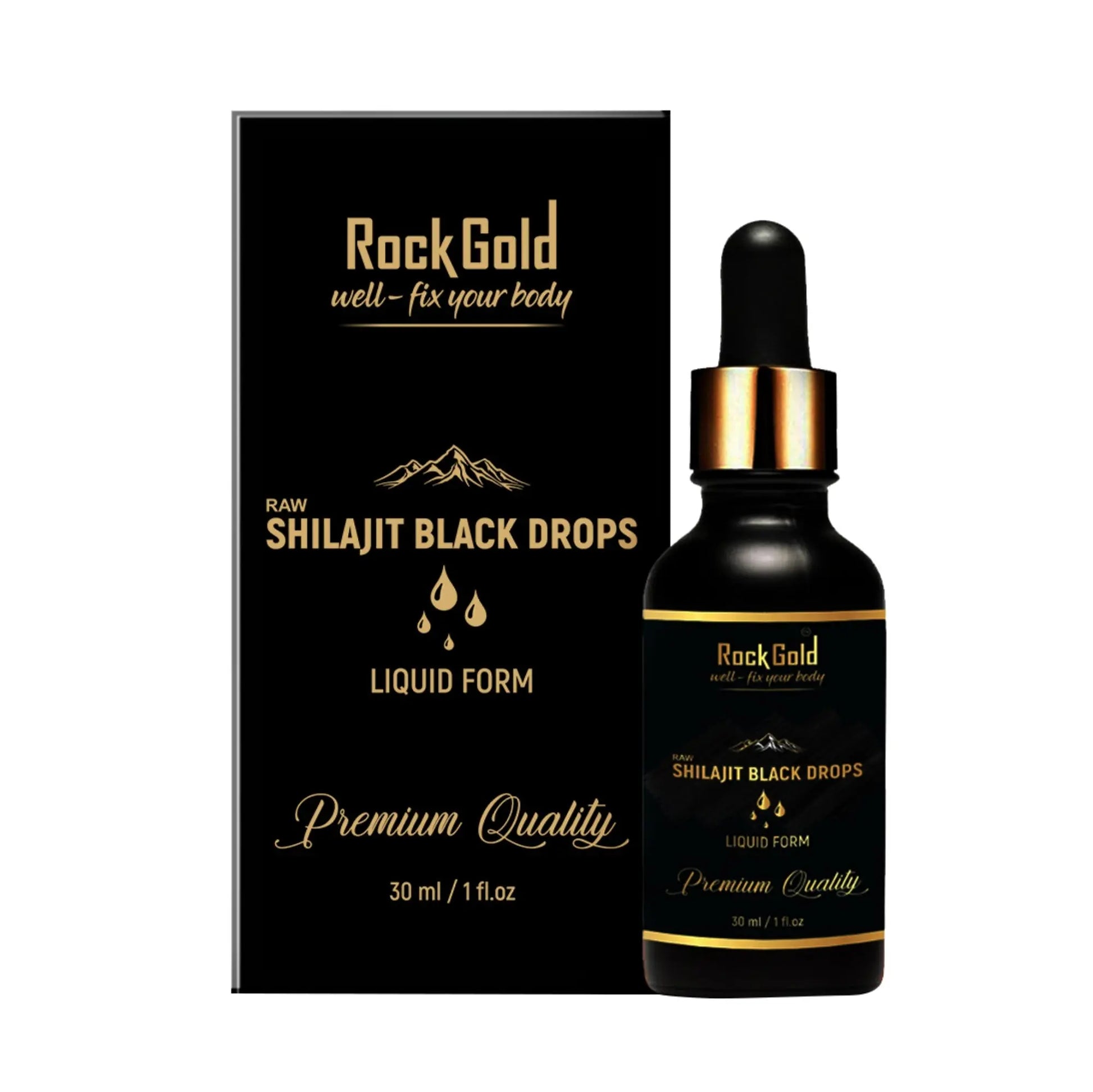 Rock Gold Pure Ayurvedic Raw Shilajit/ Shilajeet Liquid For Men & Women- 30ml Rock Gold