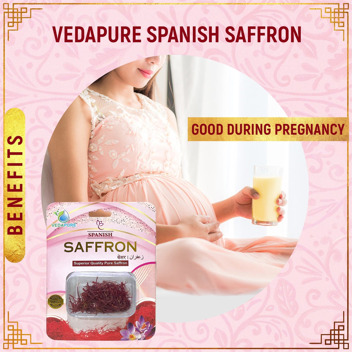 Vedapure Natural & Pure A++ Grade Spanish Saffron/Kesar Threads- 1 Gram Vedapure Naturals