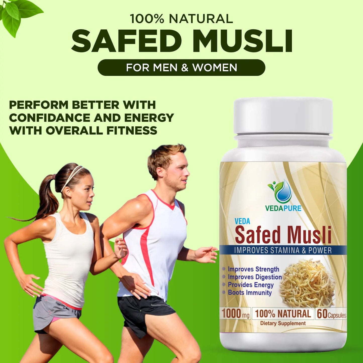 Vedapure Safed Musli Power For Strength-60 Capsules Vedapure Naturals